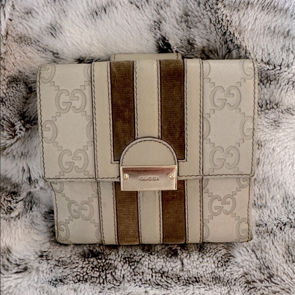 Guccissima GG Cream and Beige Monogram Wallet